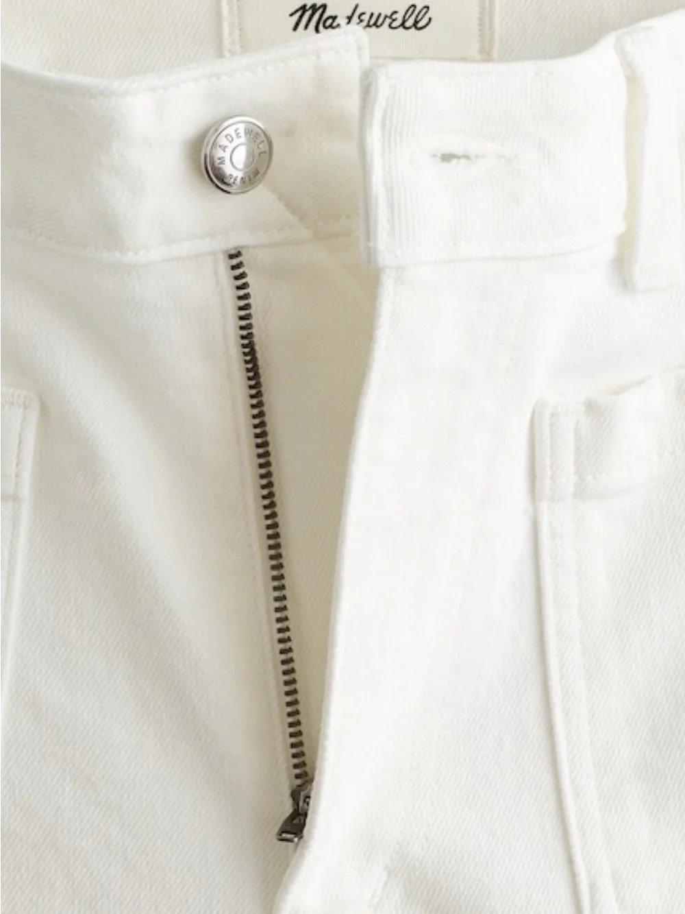 Madewell The Curvy Emmy Wide-Leg Jean in Super-stretch Denim White NWT